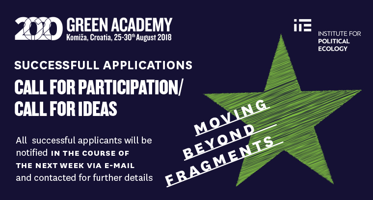 Green Academy 2018 selection results!